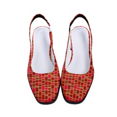 Geometry Background Red Rectangle Pattern Women s Classic Slingback Heels by Ravend