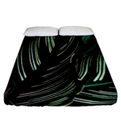 Calathea Leaves Strippe Line Fitted Sheet (california King Size)