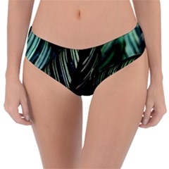 Calathea Leaves Strippe Line Reversible Classic Bikini Bottoms by Ravend