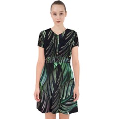 Calathea Leaves Strippe Line Adorable In Chiffon Dress by Ravend