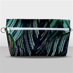 Calathea Leaves Strippe Line Handbag Organizer by Ravend