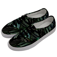 Calathea Leaves Strippe Line Men s Classic Low Top Sneakers by Ravend