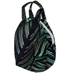 Calathea Leaves Strippe Line Travel Backpack by Ravend