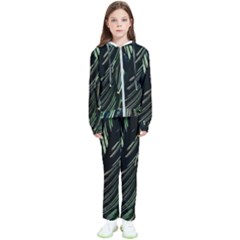 Calathea Leaves Strippe Line Kids  Tracksuit by Ravend