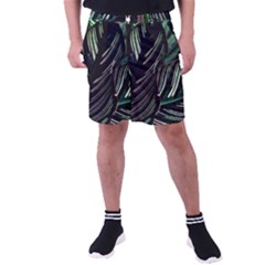 Calathea Leaves Strippe Line Men s Pocket Shorts by Ravend