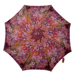 Abstract Crosscurrents Smudged Vibrance Hook Handle Umbrellas (large) by kaleidomarblingart