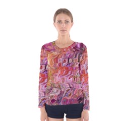 Abstract Crosscurrents Smudged Vibrance Women s Long Sleeve T-shirt