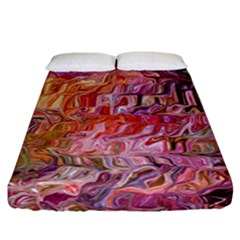 Abstract Crosscurrents Smudged Vibrance Fitted Sheet (california King Size) by kaleidomarblingart