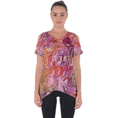 Abstract Crosscurrents Smudged Vibrance Cut Out Side Drop T-shirt by kaleidomarblingart