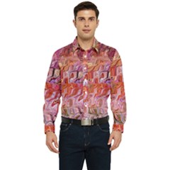 Abstract Crosscurrents Smudged Vibrance Men s Long Sleeve  Shirt by kaleidomarblingart