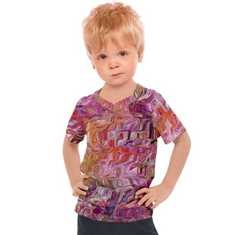 Abstract Crosscurrents Smudged Vibrance Kids  Sports T-shirt by kaleidomarblingart