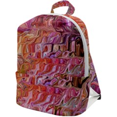 Abstract Crosscurrents Smudged Vibrance Zip Up Backpack by kaleidomarblingart