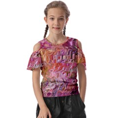 Abstract Crosscurrents Smudged Vibrance Kids  Butterfly Cutout T-shirt by kaleidomarblingart