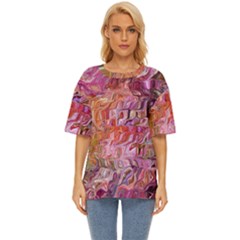 Abstract Crosscurrents Smudged Vibrance Oversized Basic T-shirt by kaleidomarblingart