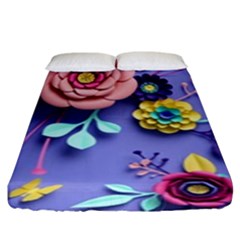 3d Flowers Pattern Flora Background Fitted Sheet (king Size)