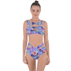 3d Flowers Pattern Flora Background Bandaged Up Bikini Set  by Bedest