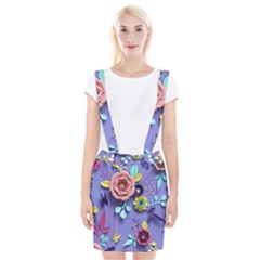 3d Flowers Pattern Flora Background Braces Suspender Skirt by Bedest