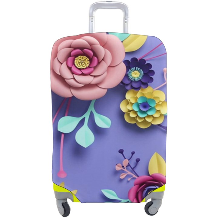 3d Flowers Pattern Flora Background Luggage Cover (Large)