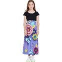 3d Flowers Pattern Flora Background Kids  Flared Maxi Skirt View1