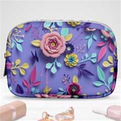 3d Flowers Pattern Flora Background Make Up Pouch (small) by Bedest