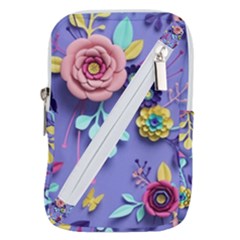 3d Flowers Pattern Flora Background Belt Pouch Bag (small) by Bedest