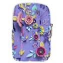 3d Flowers Pattern Flora Background Belt Pouch Bag (Large) View2