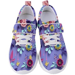 3d Flowers Pattern Flora Background Women s Velcro Strap Shoes by Bedest