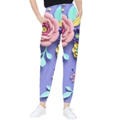 3d Flowers Pattern Flora Background Women s Tapered Pants