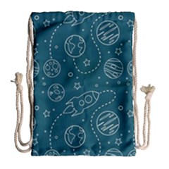 Space Seamless Pattern Drawstring Bag (large) by Bedest