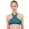 Space Seamless Pattern High Neck Bikini Top View1