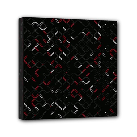 Abstract Dark Pattern Minimal Mini Canvas 6  X 6  (stretched) by Bedest