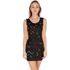 Abstract Dark Pattern Minimal Bodycon Dress by Bedest