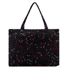 Abstract Dark Pattern Minimal Zipper Medium Tote Bag by Bedest