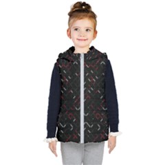 Abstract Dark Pattern Minimal Kids  Hooded Puffer Vest by Bedest