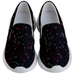 Abstract Dark Pattern Minimal Kids Lightweight Slip Ons by Bedest