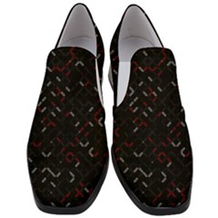 Abstract Dark Pattern Minimal Women Slip On Heel Loafers by Bedest