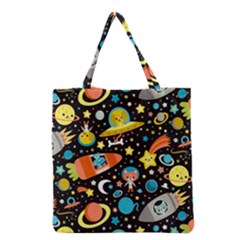 Space Pattern Grocery Tote Bag by Bedest