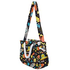 Space Pattern Rope Handles Shoulder Strap Bag