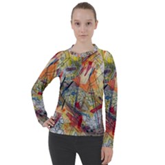 Abstract Background Pattern Women s Pique Long Sleeve T-shirt