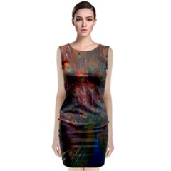 Peacock Feather Bird Classic Sleeveless Midi Dress by Bedest