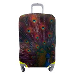 Peacock Feather Bird Luggage Cover (small) by Bedest