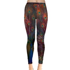 Peacock Feather Bird Inside Out Leggings by Bedest