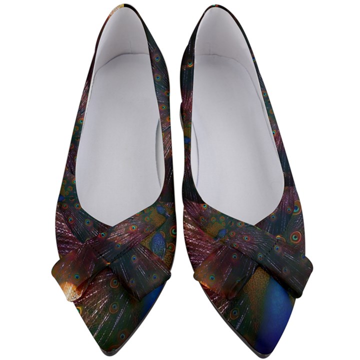 Peacock Feather Bird Women s Bow Heels