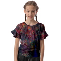 Peacock Feather Bird Kids  Cut Out Flutter Sleeves by Bedest