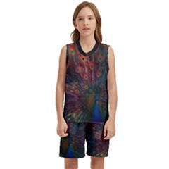 Peacock Feather Bird Kids  Basketball Mesh Set by Bedest