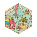 Summer Up Cute Doodle Wooden Puzzle Hexagon View1