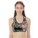 Japanese Painting Flower Peacock Sports Bra with Border View1