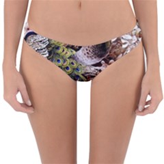 Japanese Painting Flower Peacock Reversible Hipster Bikini Bottoms by Bedest