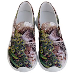 Japanese Painting Flower Peacock Men s Lightweight Slip Ons by Bedest