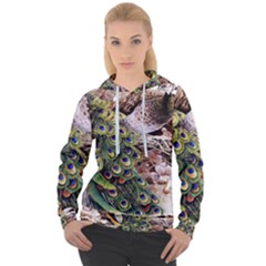 Japanese Painting Flower Peacock Women s Overhead Hoodie by Bedest